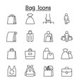 bag icons set in thin line style vector image