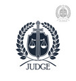 lawyer firm judge and law office symbol vector image vector image