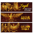 golden heraldic eagles power symbol vector image