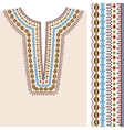 neckline ethnic print design and border pattern vector image vector image