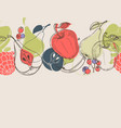 autumn fruits linear background vector image