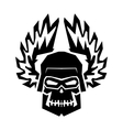 winged black skull mask in helmet wings of fire vector image
