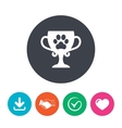 winner pets cup sign icon trophy vector image