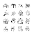 black party icons vector image vector image