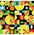 geometric fruits seamless pattern nature abstract vector image vector image