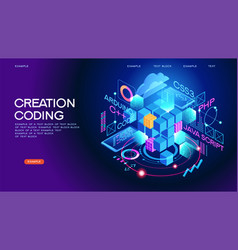 Website development banner programming technology Vector Image