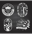 set coffee logo badge template vector image