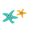 smiling starfish animal cartoon character vector image