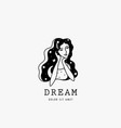 woman face logo black and white hand drawn vector image