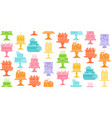 birthday cakes celebration desserts seamless vector image