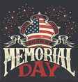 memorial day vintage greeting card vector image vector image
