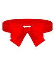 red textile ribbon ring and bow vector image vector image