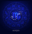zodiac sign and constellation scorpio vector image vector image