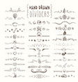 hand drawn borders and page dividers vector image
