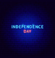 independence day neon text vector image vector image