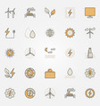 renewable energy colorful icons vector image