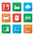 technology icons set with shadow vector image vector image