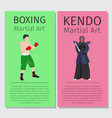 asian martial arts boxing and kendo vector image vector image