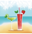 colorful summer cocktail design vector image