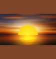 colorful sunset over ocean vector image vector image