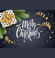 merry christmas hand drawn lettering greeting card vector image