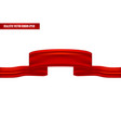 realistic red ribbon as a banner vector image vector image