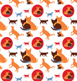 seamless lovely cats pattern vector image
