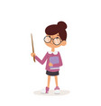 young kindergarden teacher teaching class cartoon vector image vector image