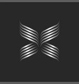 abstract silhouette metal butterfly logo insect vector image