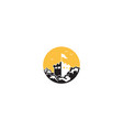 castle or kingdom with sunset logo symbol icon vector image