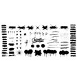 collection black paint splatter vector image