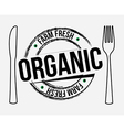 organic label over white background vector image
