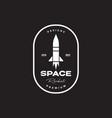 badge with rocket space airplane logo design vector image