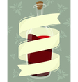 bottle of wine with banner vector image