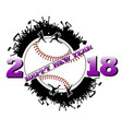 happy new year 2018 and baseball vector image