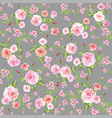 roses seamless pattern gray vector image vector image
