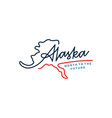 alaska lettering map letter mark hand vector image