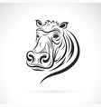 a hippopotamus head design isolated vector image vector image
