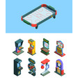 arcade trainers game machine isometric set board vector image