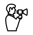 icon man with mouthpiece vector image
