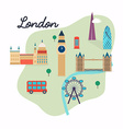 london travel map and landscape of buildings vector image