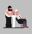 barber washing clients head vector image