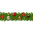 christmas garland isolated white background vector image