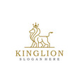 lion logo emblem gold king icon vector image