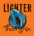t-shirt label design with flying airship vector image
