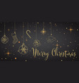 winter snowflake greeting banner with black vector image