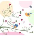 bird and flowers vector image
