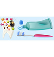 dental theme with tooth decay and equipment vector image