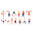 shopping people male and female consumers vector image