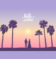 couple palm trees vector image vector image